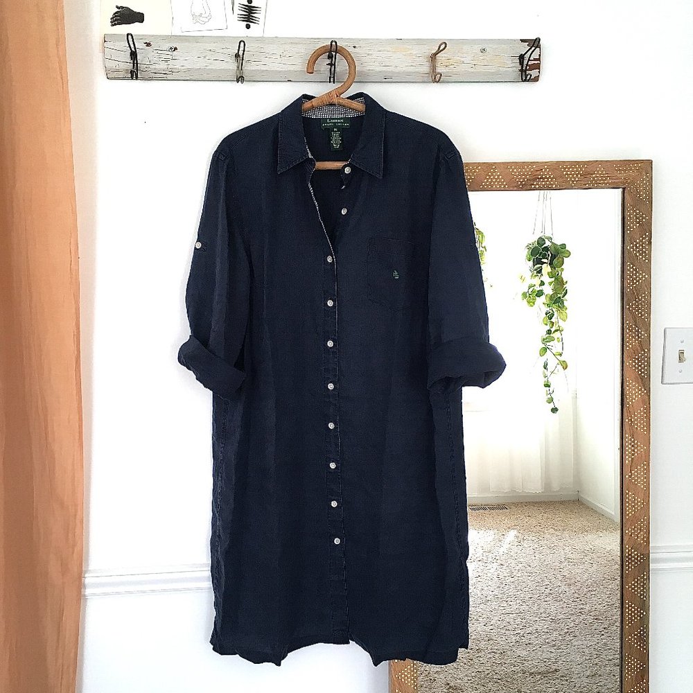 Ralph Lauren Shirt Dress Linen L XL 1X